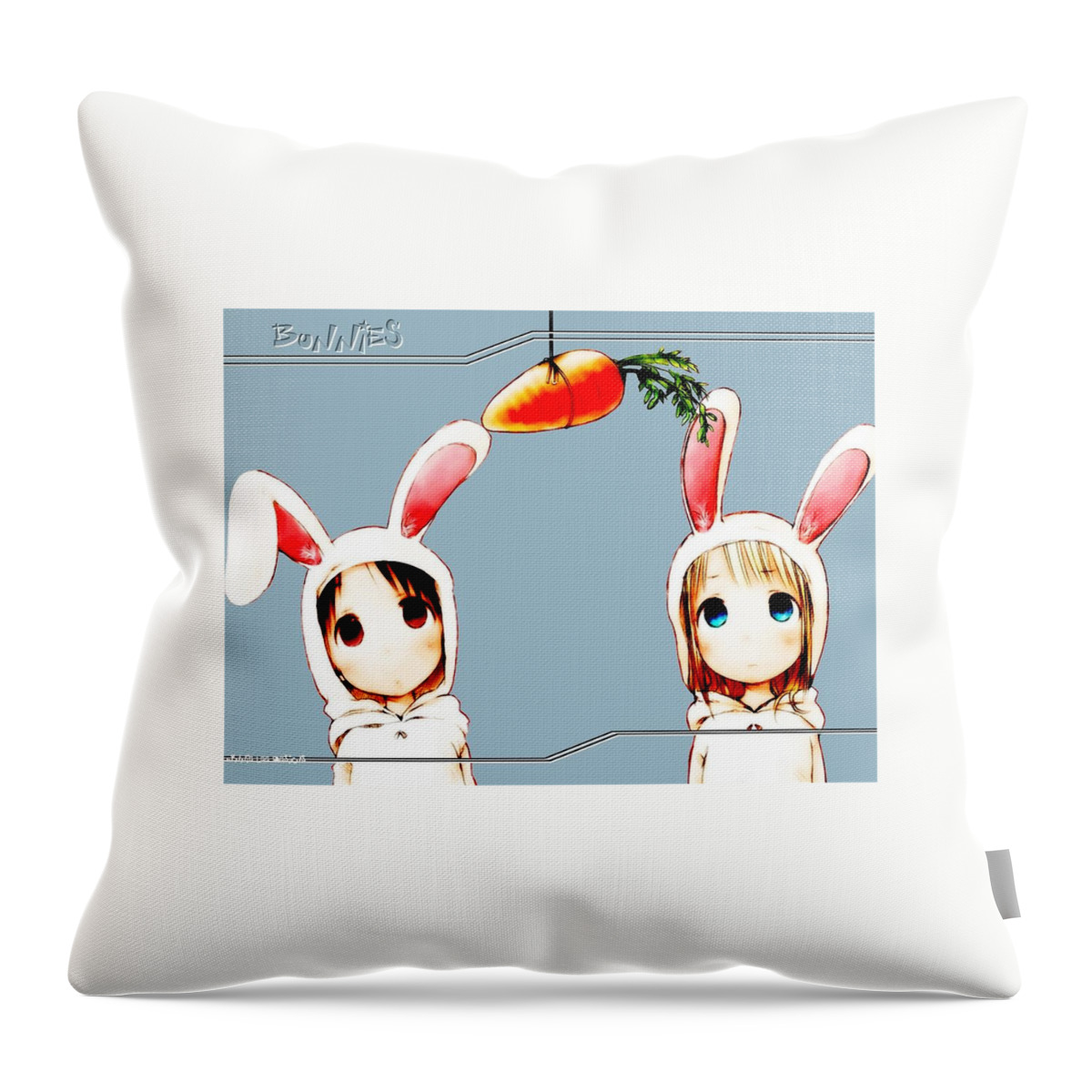 Ichigo Mashimaro Throw Pillow featuring the digital art Ichigo Mashimaro #7 by Super Lovely