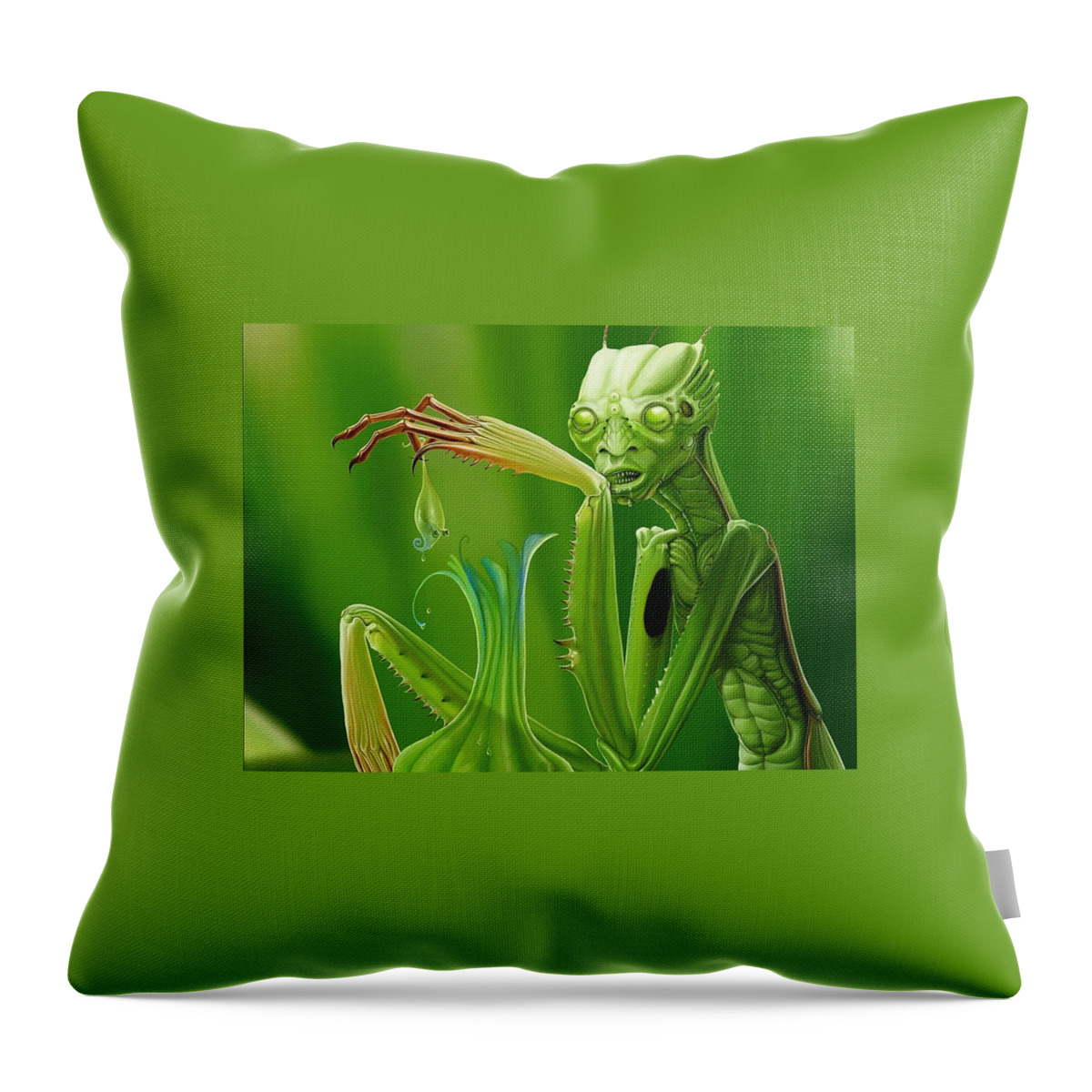 Insect Throw Pillow featuring the digital art Insect #7 by Super Lovely