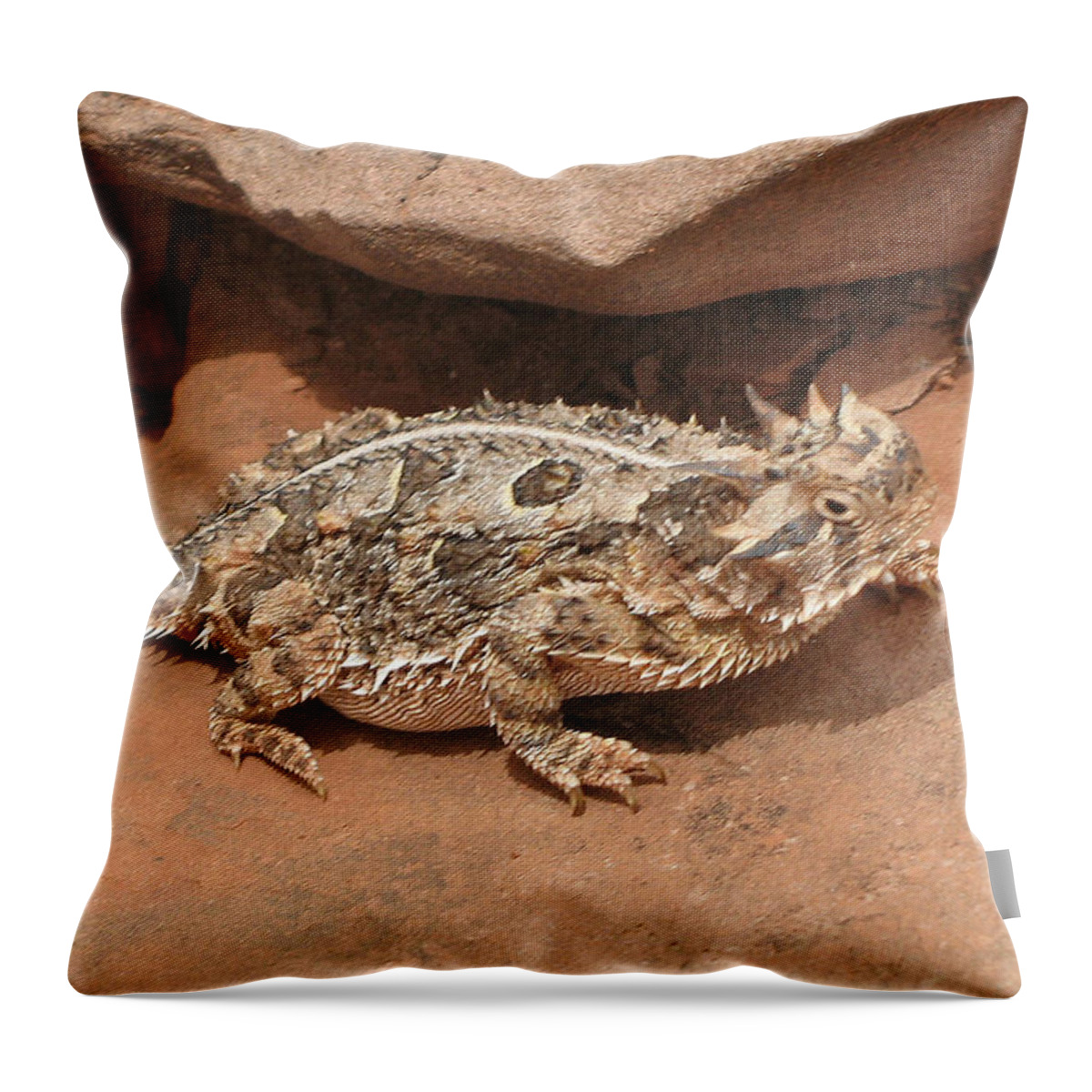 Lizard Throw Pillow featuring the digital art Lizard #7 by Super Lovely