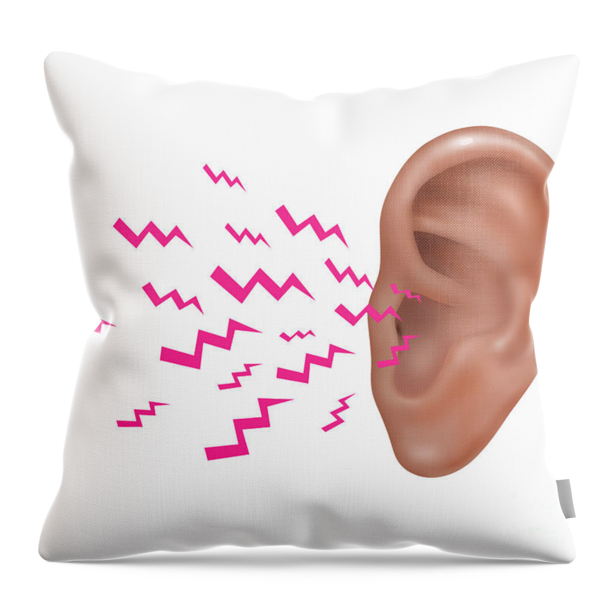 Illustration Throw Pillow featuring the photograph Sound Entering Human Outer Ear #7 by Gwen Shockey