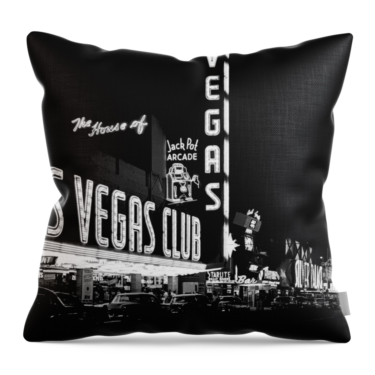 1950s Throw Pillow featuring the photograph The Las Vegas Strip #8 by Underwood Archives