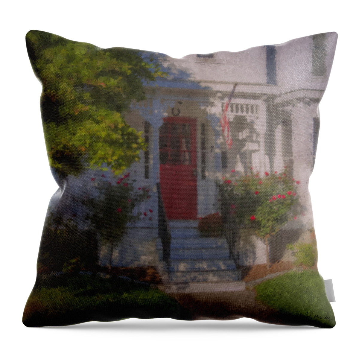 7 Williams Street Throw Pillow featuring the painting 7 Williams Street by Bill McEntee