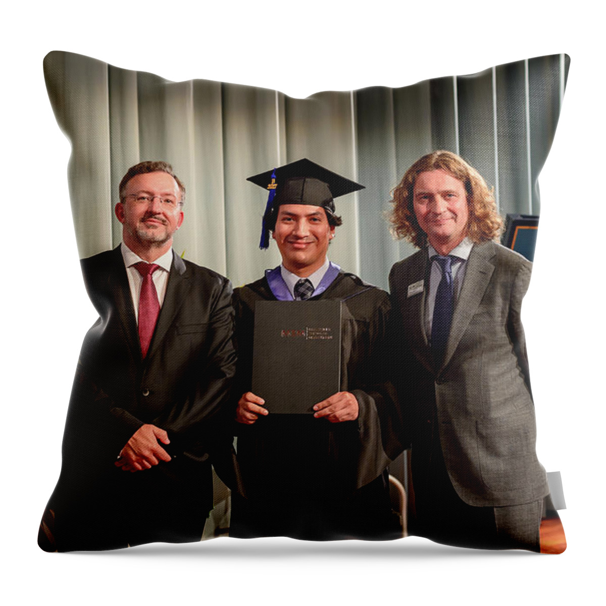  Throw Pillow featuring the photograph MSM Graduation Ceremony 2017 #70 by Maastricht School Of Management