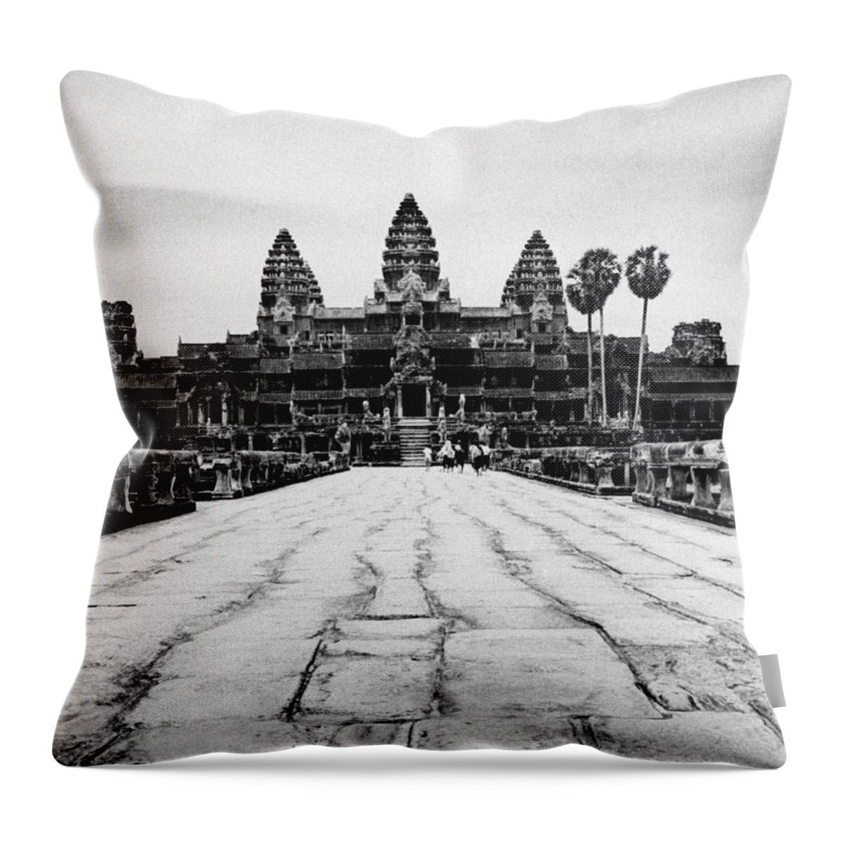 12th Century Throw Pillow featuring the photograph Cambodia: Angkor Wat #8 by Granger