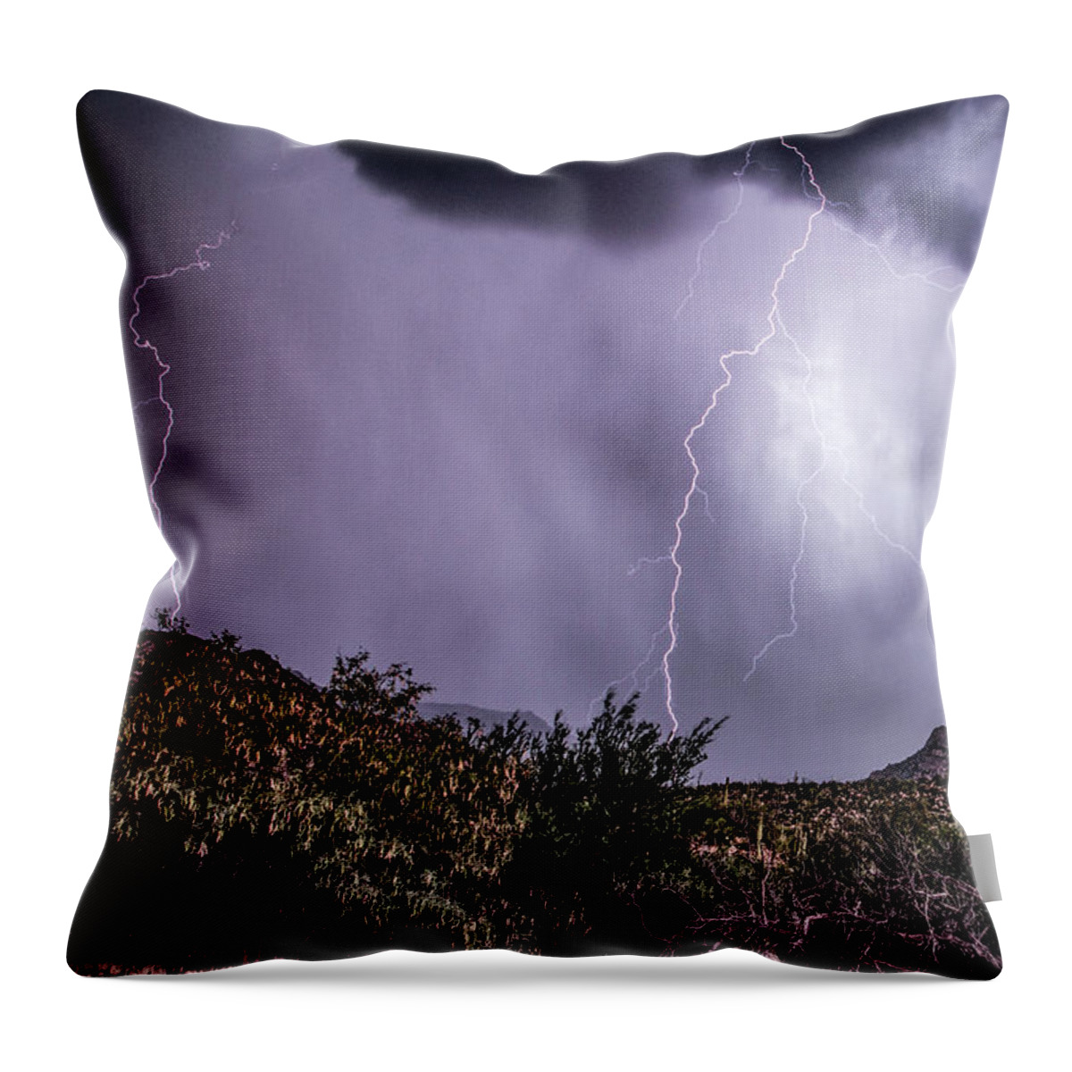 Lightning Throw Pillow featuring the photograph Lightning #12 by Mark Jackson