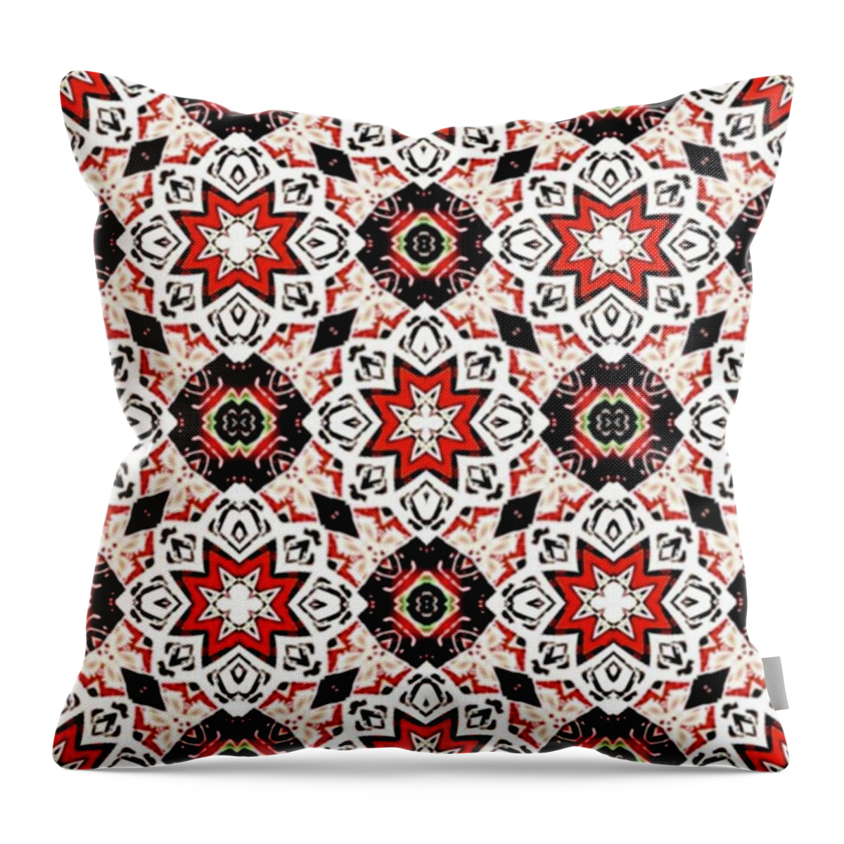 Red Throw Pillow featuring the photograph Red Star Pattern Print by Dante Cook