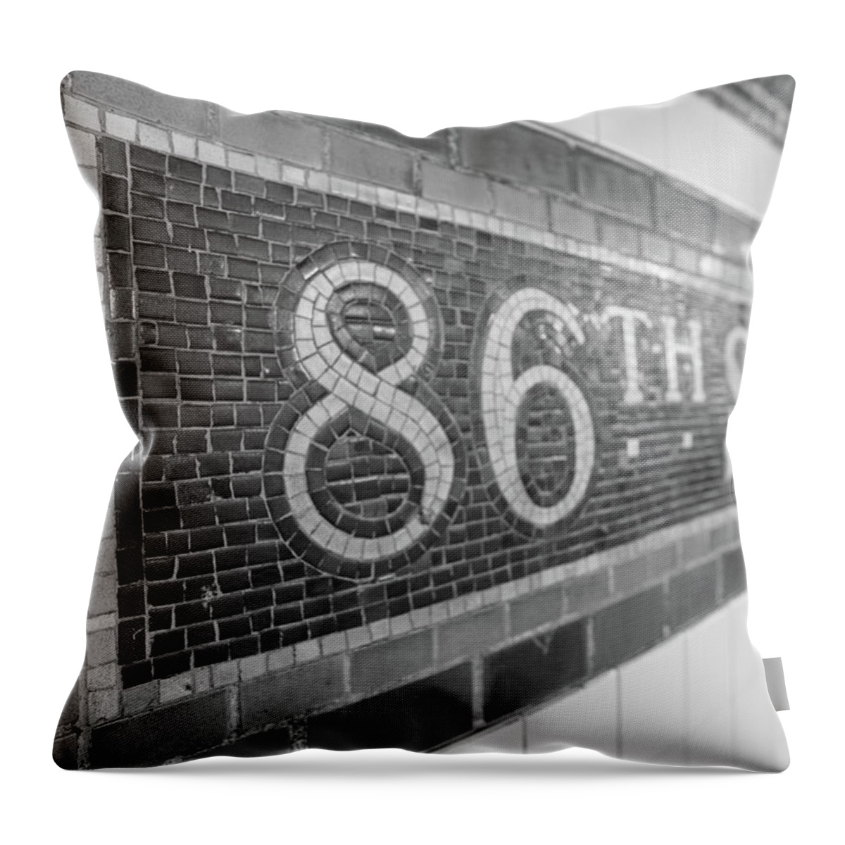 86th Street Throw Pillow featuring the photograph 86th Street Subway by John McGraw
