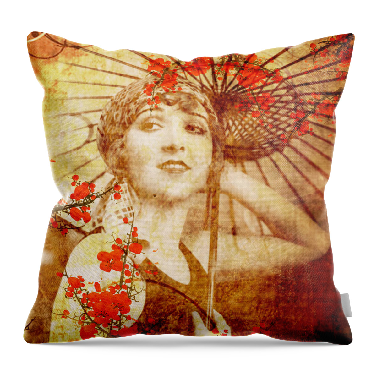 Nostalgic Seduction Throw Pillow featuring the photograph Winsome Woman #6 by Chris Andruskiewicz