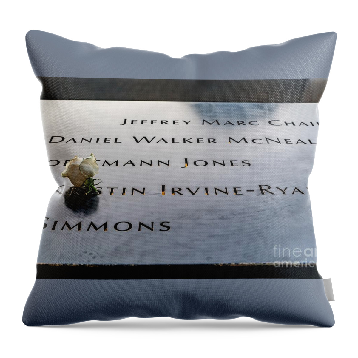 Nyc Throw Pillow featuring the photograph 9-11 Remembrance by Sue Karski