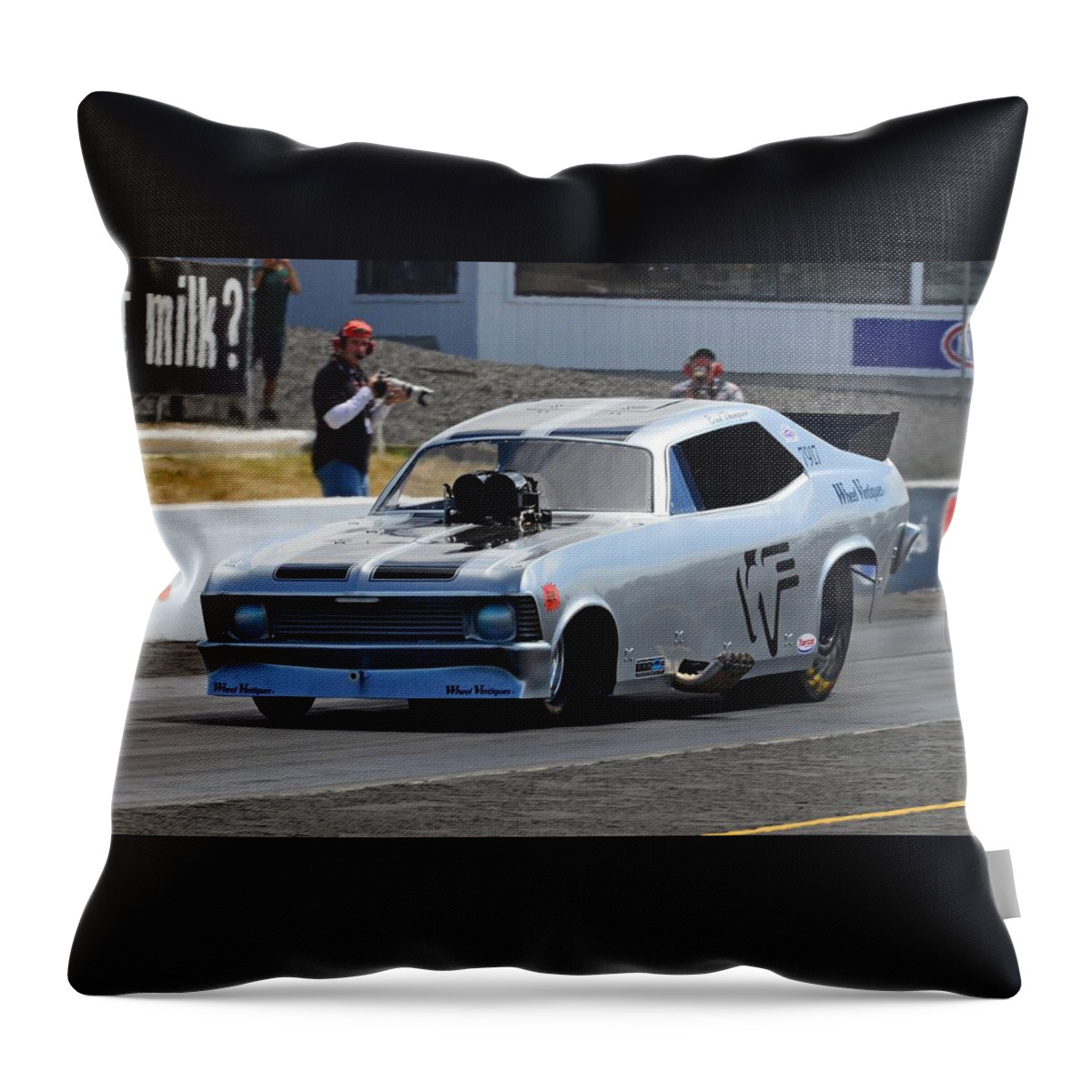 Funny Car Throw Pillow featuring the photograph Funny Car #9 by Jackie Russo
