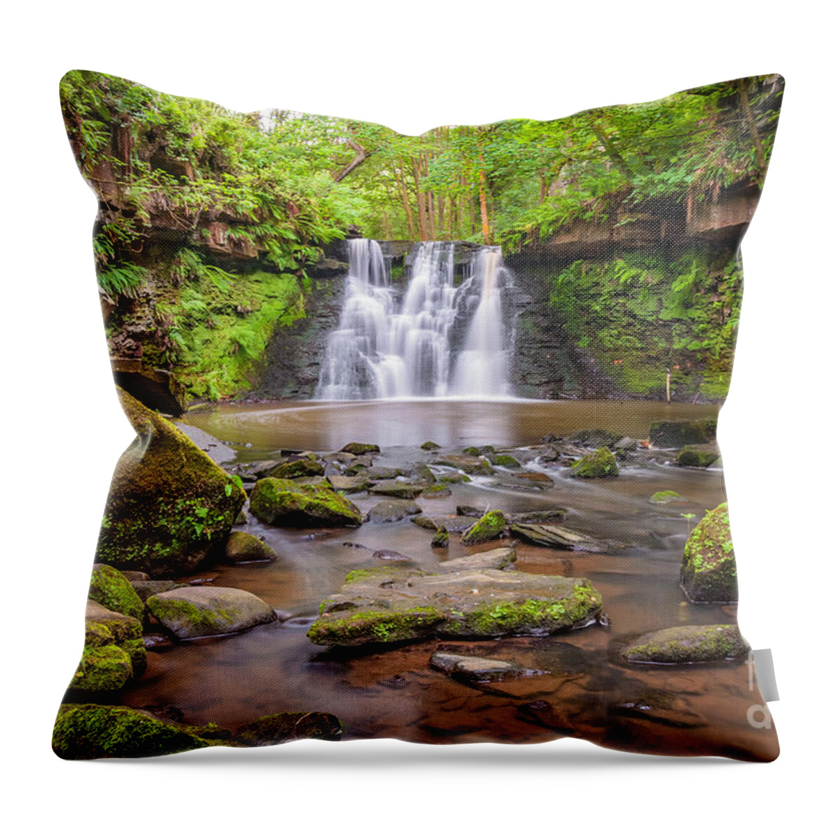 Airedale Throw Pillow featuring the photograph Goit Stock Falls on Harden Beck, #9 by Mariusz Talarek