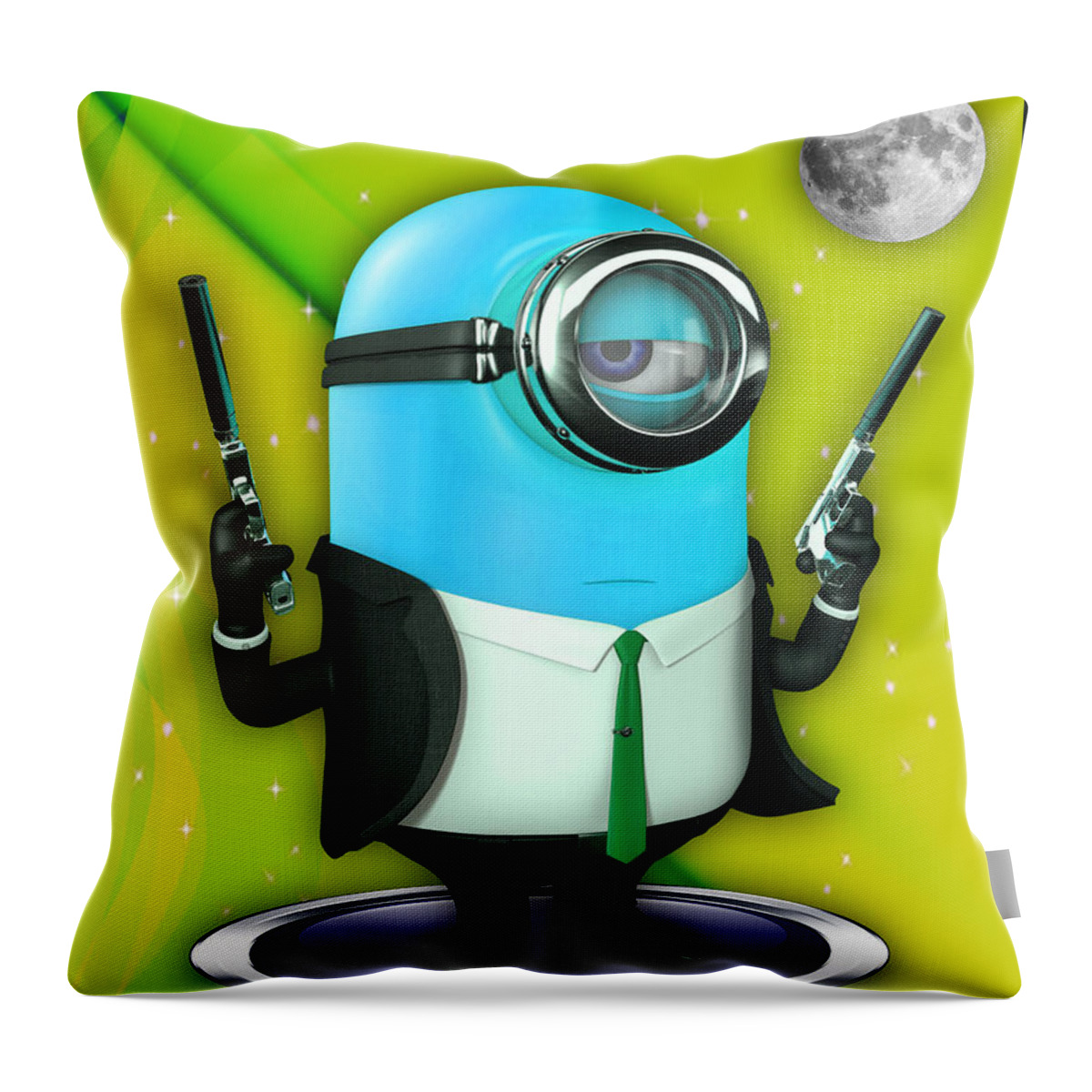 Minion Throw Pillow featuring the mixed media Minions Collection #9 by Marvin Blaine