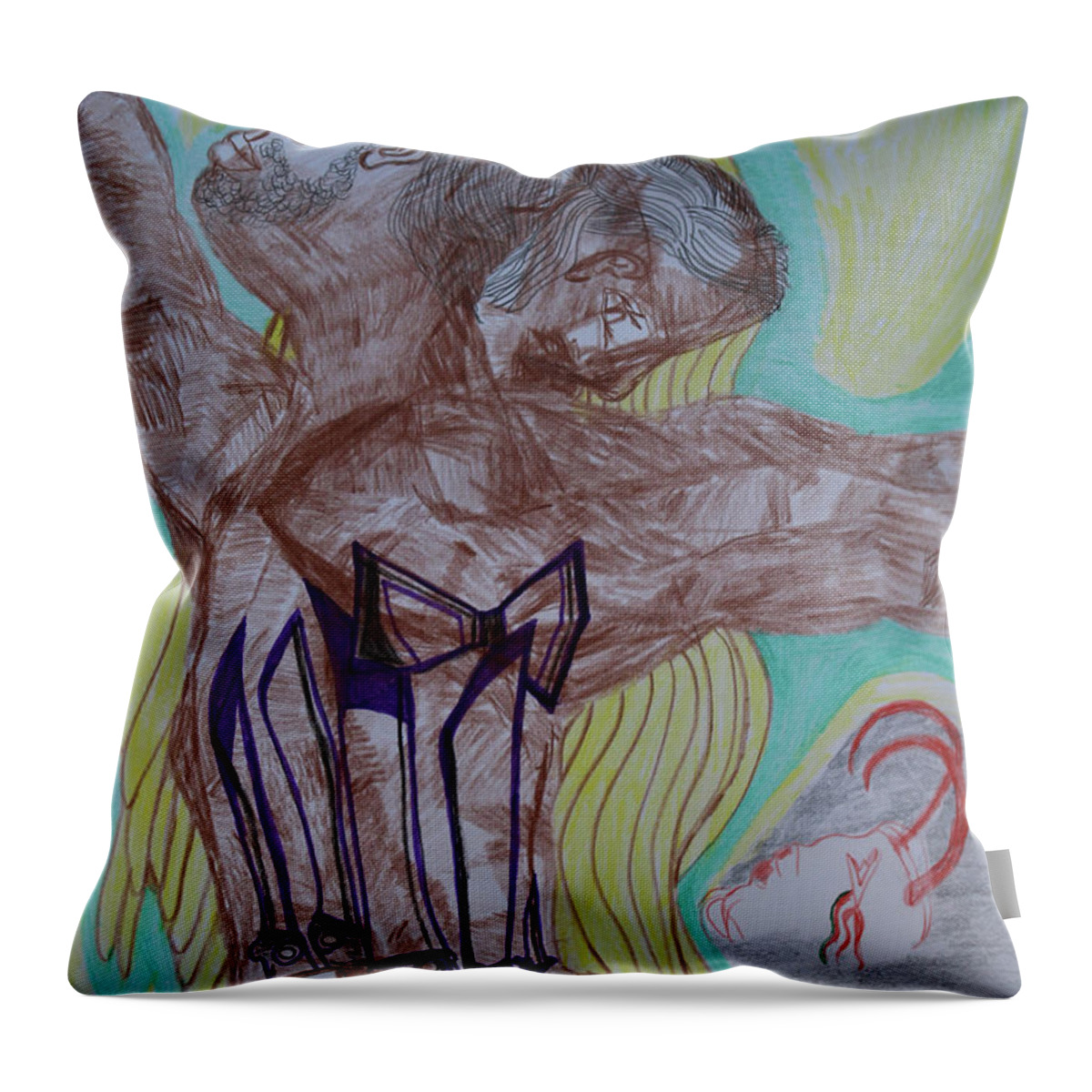 Jesus Throw Pillow featuring the painting St Michael The Archangel #9 by Gloria Ssali