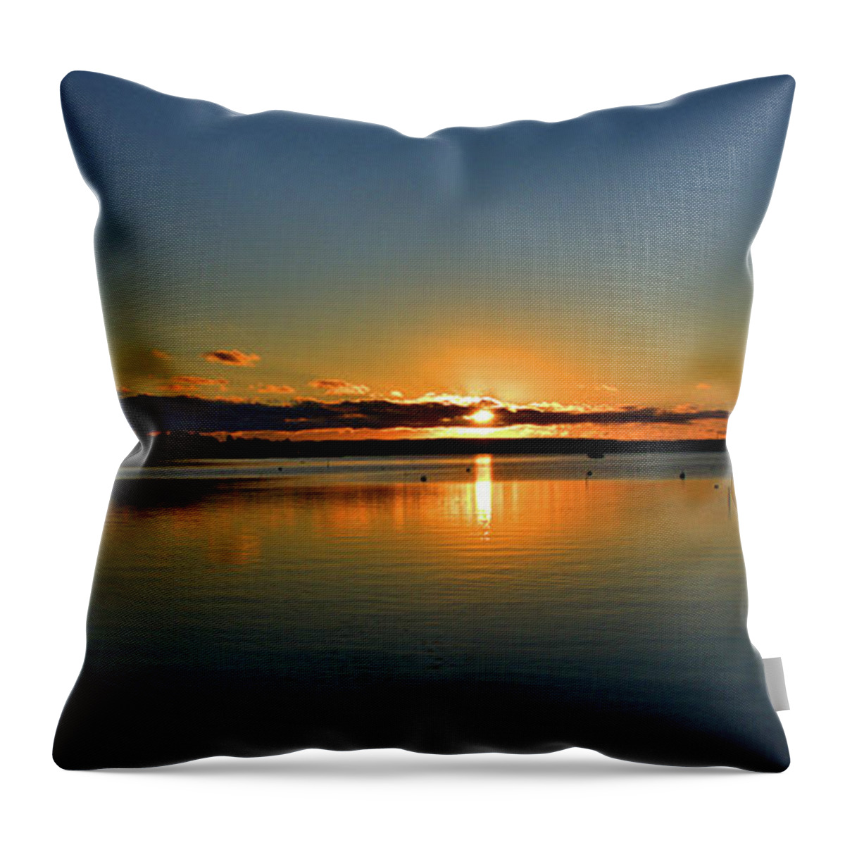 Sunrise Throw Pillow featuring the photograph Sunrise Onset Pier #9 by Bruce Gannon