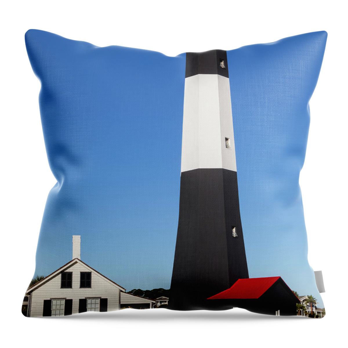 Tybee Island Lighthouse Throw Pillow featuring the photograph Tybee Island Lighthouse, Tybee Island, Georgia #9 by Dawna Moore Photography