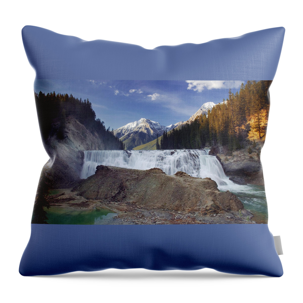 Waterfall Throw Pillow featuring the digital art Waterfall #9 by Maye Loeser