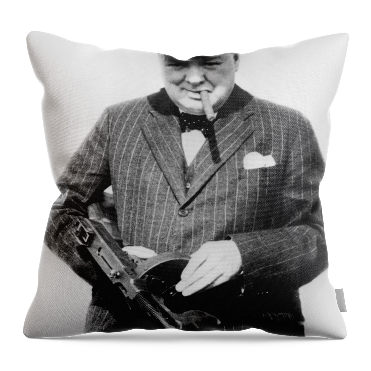 Churchill Throw Pillow featuring the photograph Winston Churchill by English School
