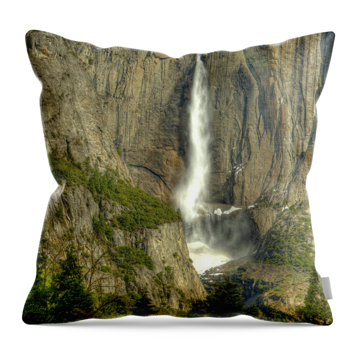 Yosemite Falls Throw Pillow featuring the photograph Yosemite Falls #9 by Marc Bittan
