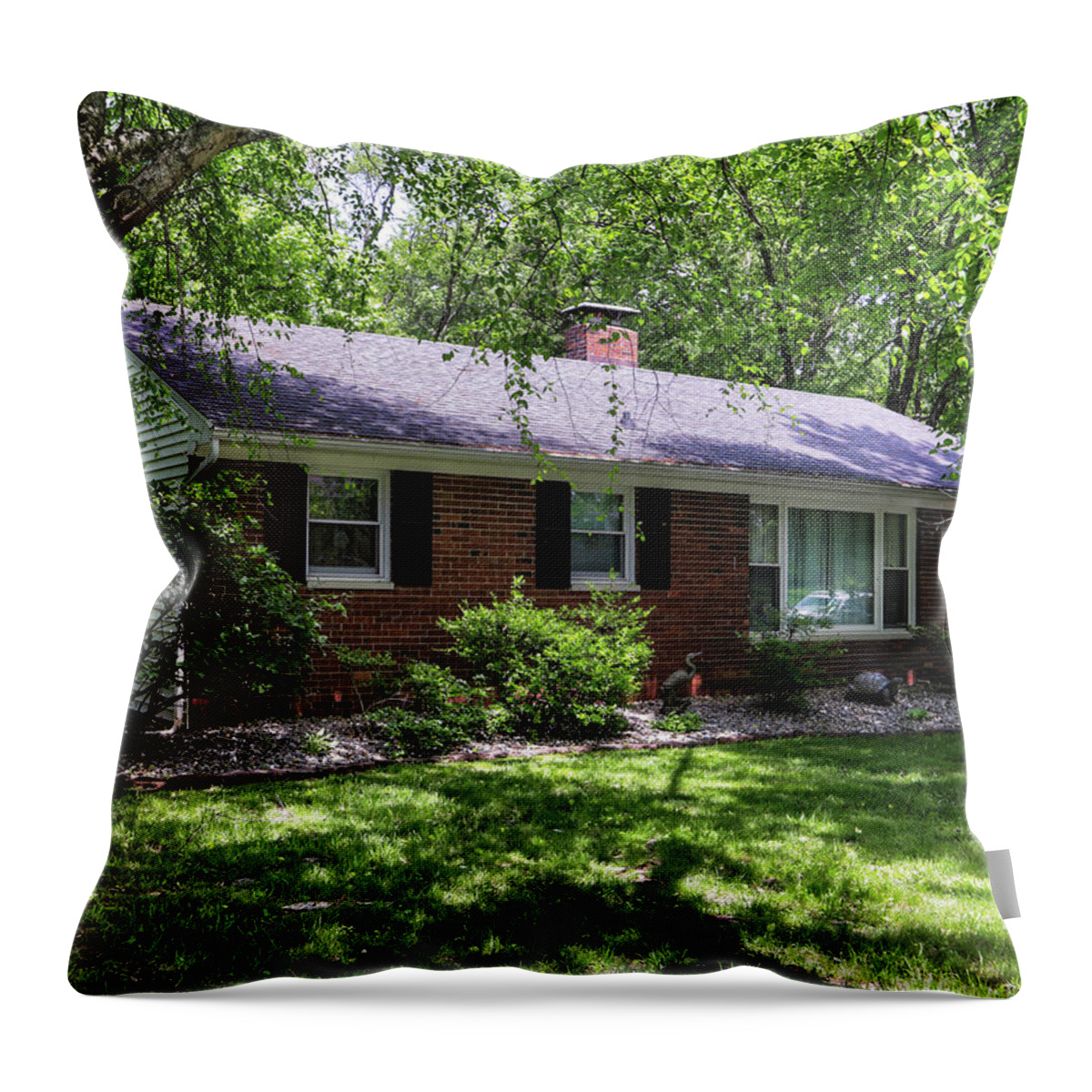 Real Estate Photography Throw Pillow featuring the photograph 908 Front on Shady Lane by Jeff Kurtz