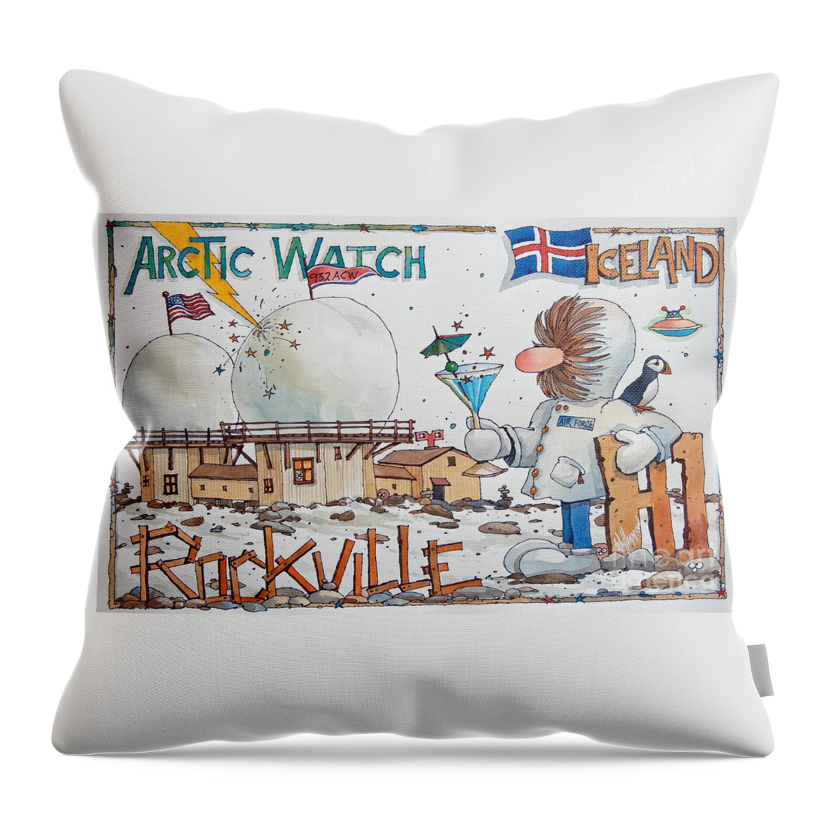 Rockville Throw Pillow featuring the painting 932 ACW H1 Rockville by James Williamson