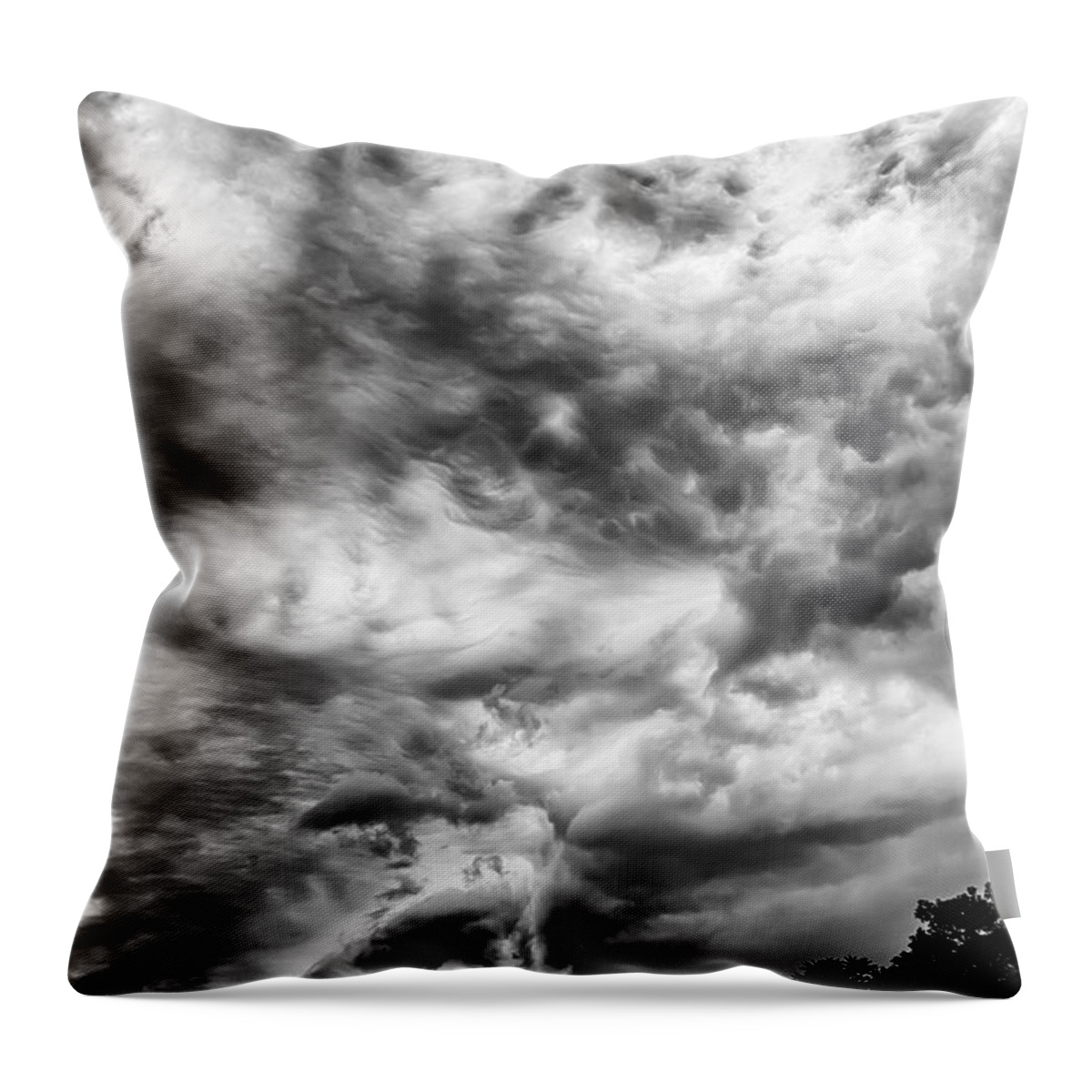 Storm Clouds Throw Pillow featuring the photograph A big wind by Charles McCleanon