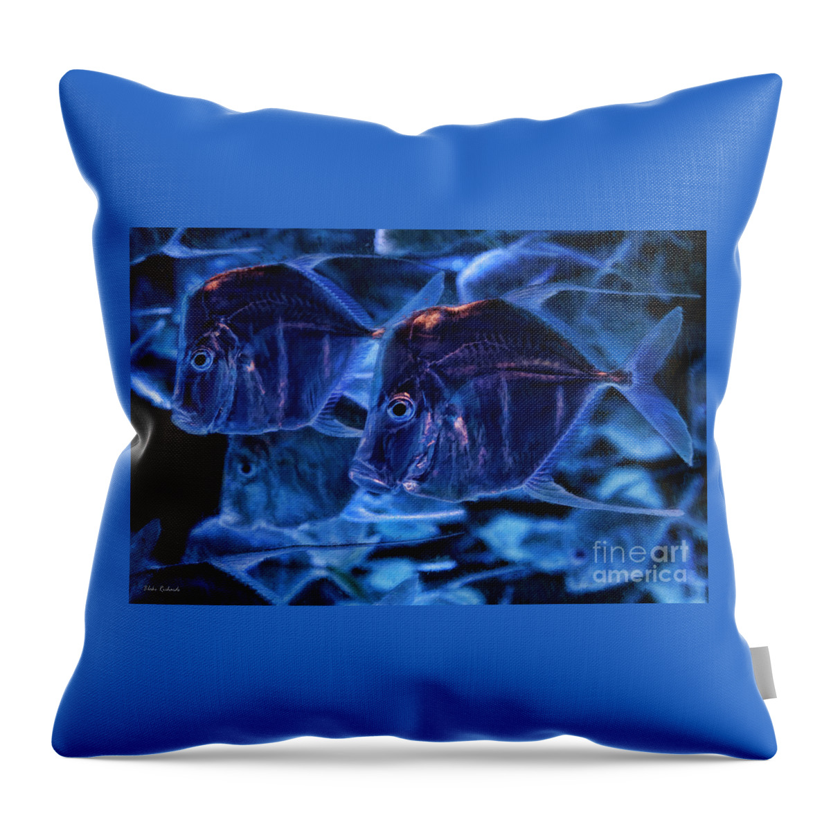  Throw Pillow featuring the photograph A Blue Swim by Blake Richards