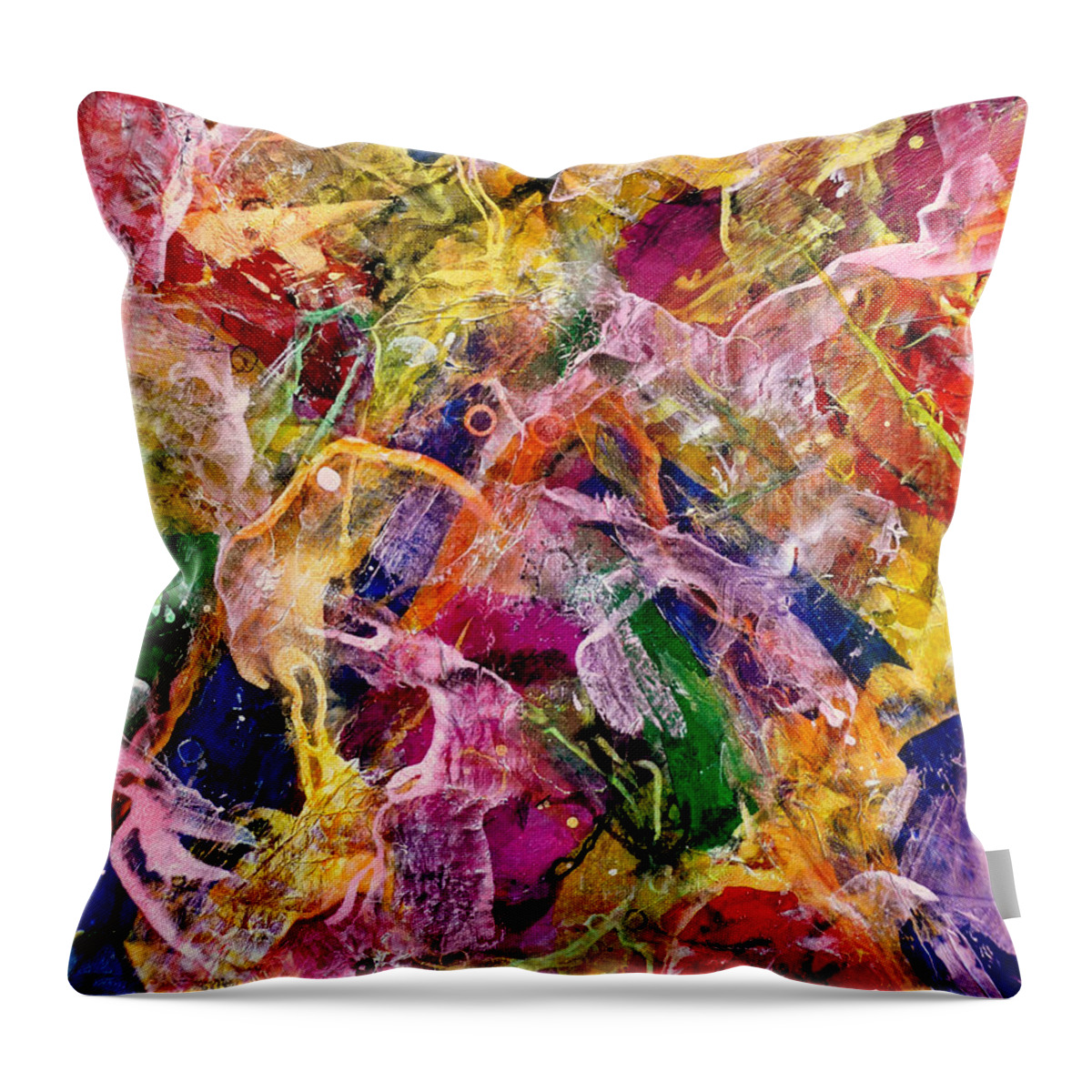 Jim Whalen Throw Pillow featuring the painting A Body of Work - Hats Off to Hans by Jim Whalen