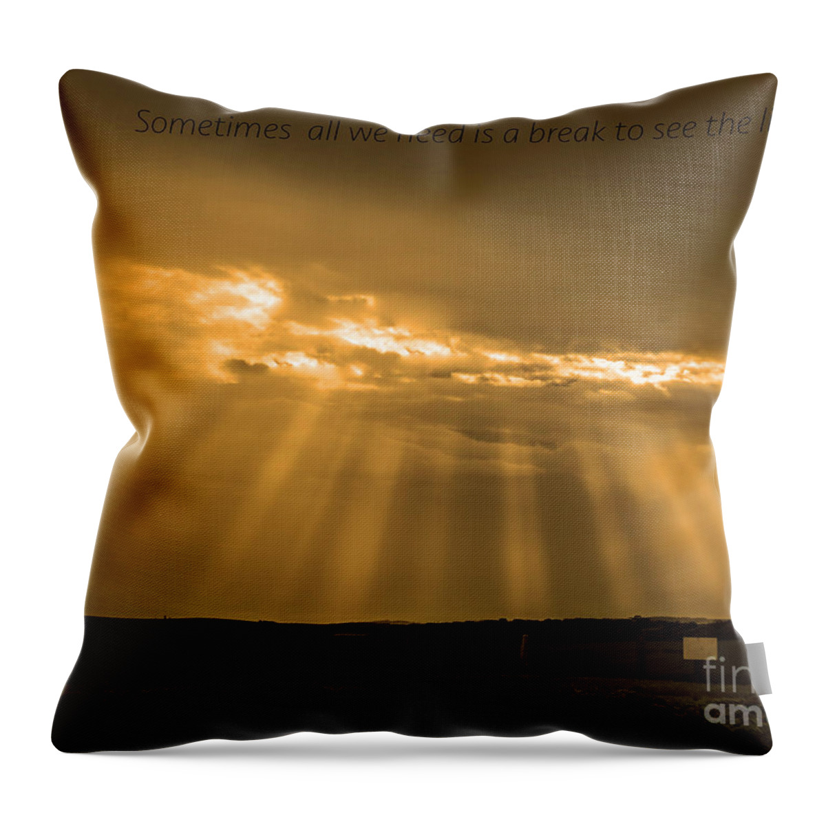 Sunshine Throw Pillow featuring the photograph A break by Metaphor Photo