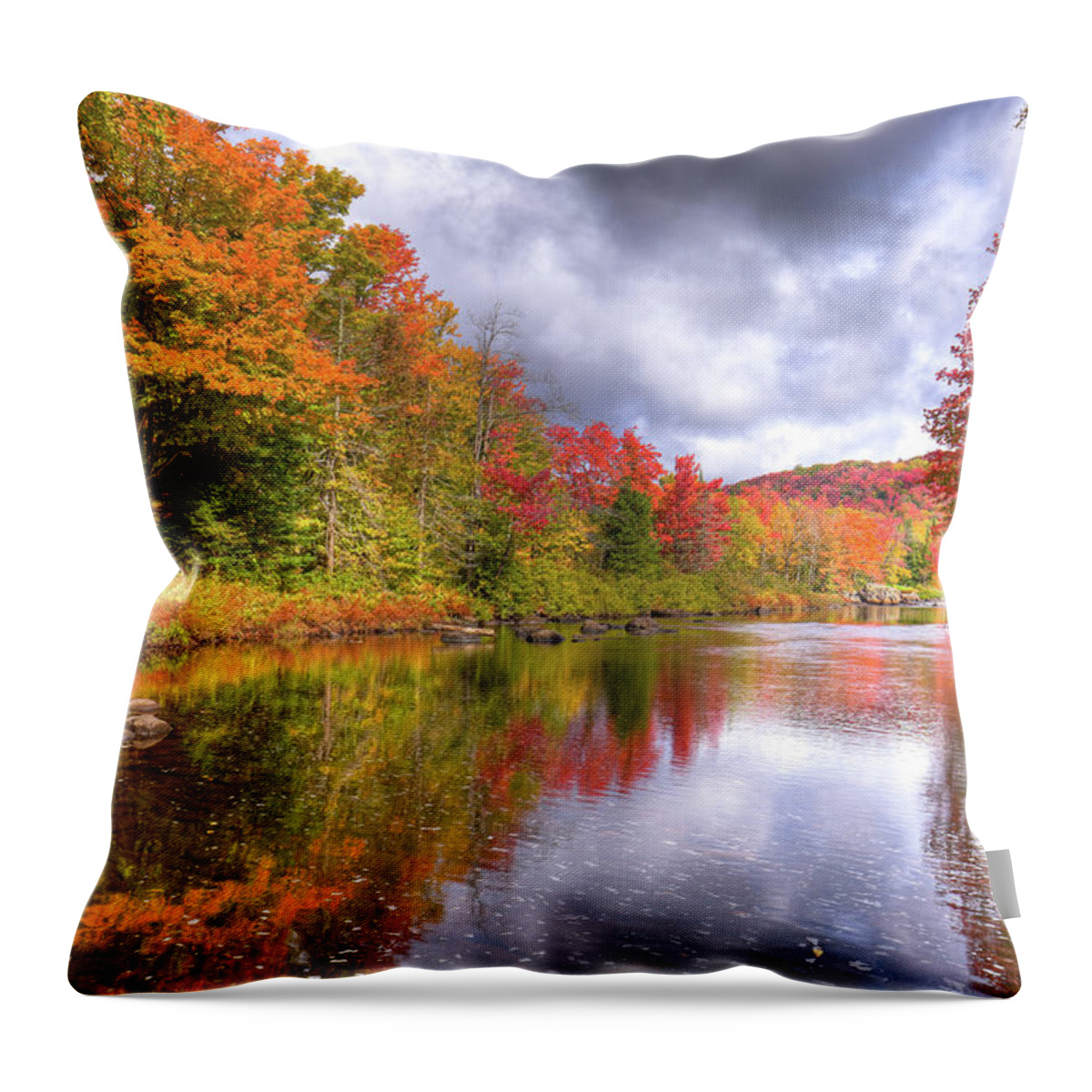 Landscapes Throw Pillow featuring the photograph A Cloudy Autumn Day by David Patterson