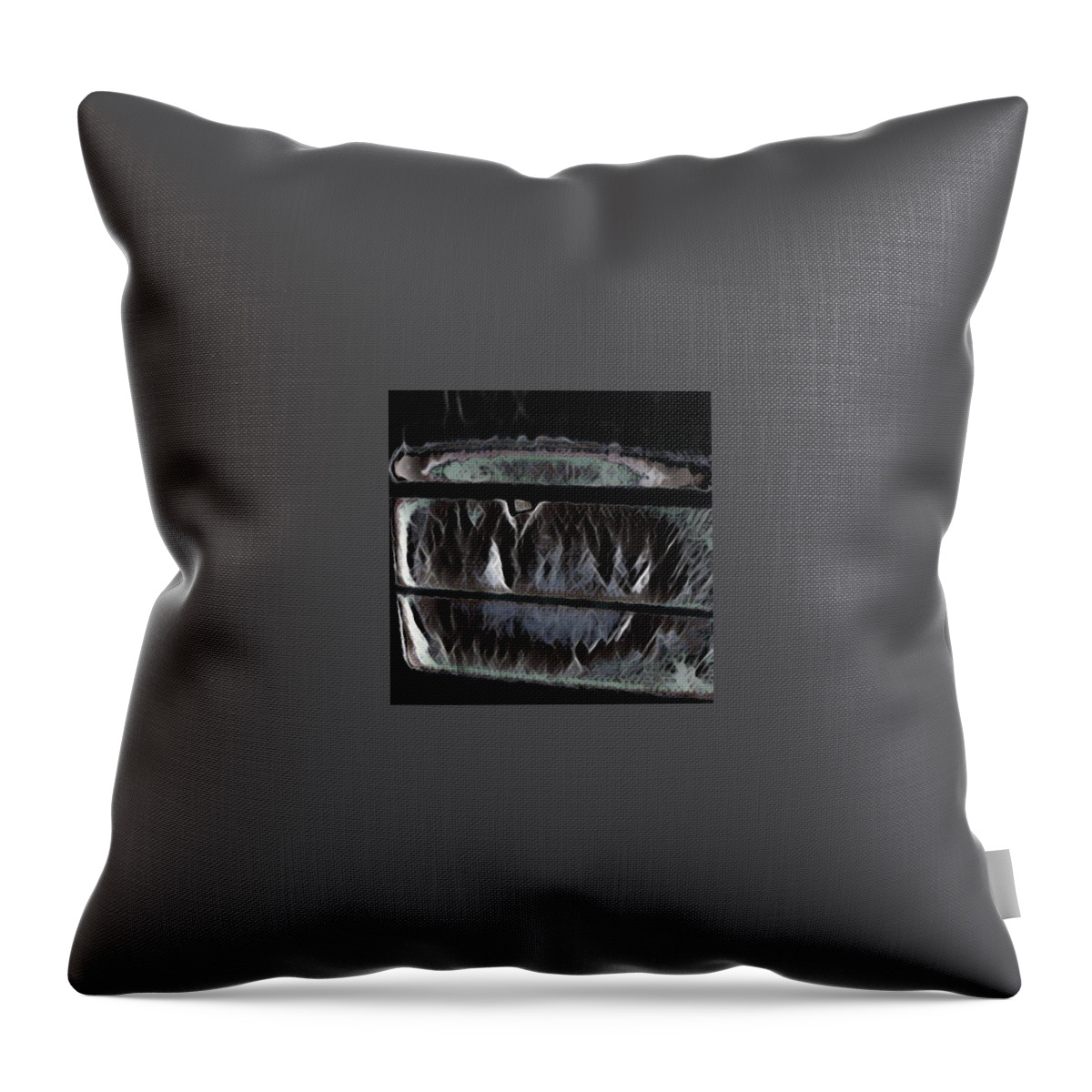 A Cold Winter Night With Frozen Ice On My Window Pane Throw Pillow featuring the photograph A cold winter night with frozen ice on my window pane by Brenae Cochran