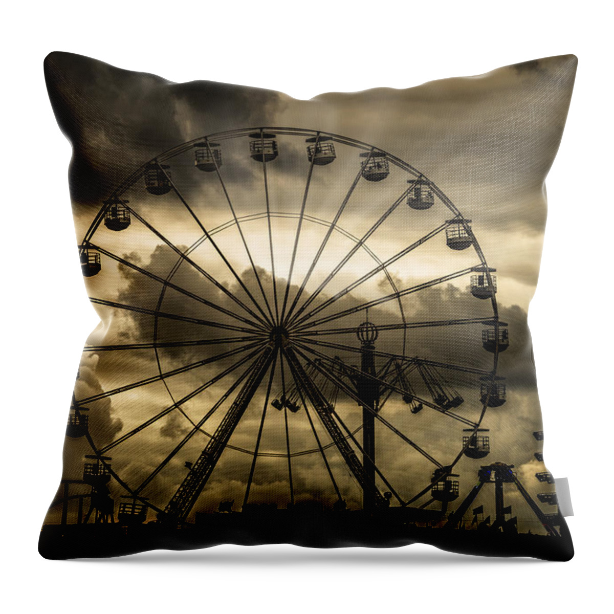 Ferris Wheel Throw Pillow featuring the photograph A Day At The Fair by Chris Lord