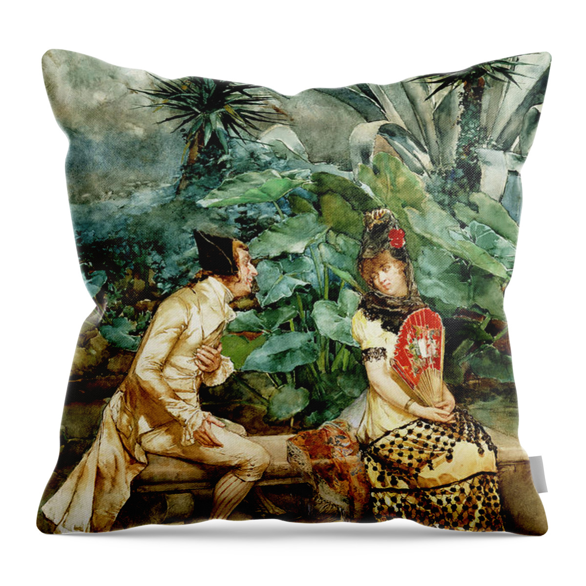 I Love You Throw Pillow featuring the painting A Declaration of Love by Ettore Simonetti