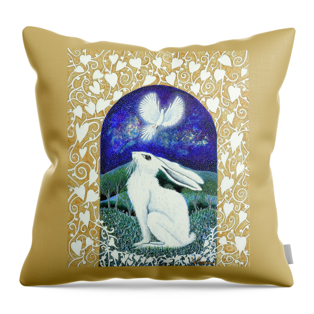 Lise Winne Throw Pillow featuring the painting A Deep Thought by Lise Winne