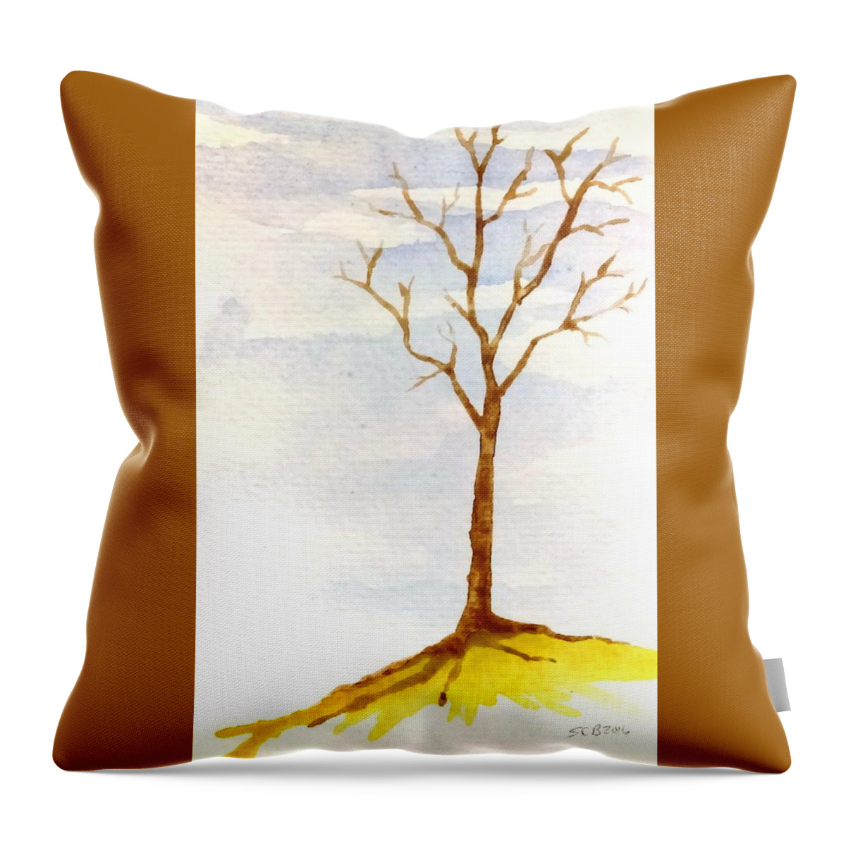 Tree Throw Pillow featuring the painting A Fall Afternoon by Stacy C Bottoms