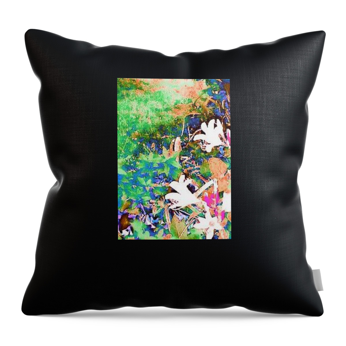 Wild Flowers Growing 2 Throw Pillow featuring the pastel Wild Flowers Growing 2 by Brenae Cochran