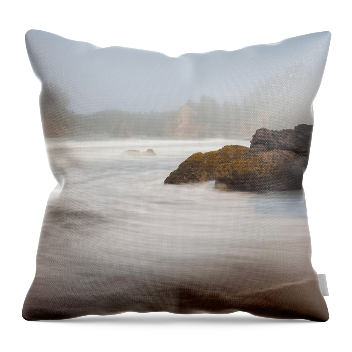 Trinidad Throw Pillow featuring the photograph A Fog Rolls In by Mark Alder
