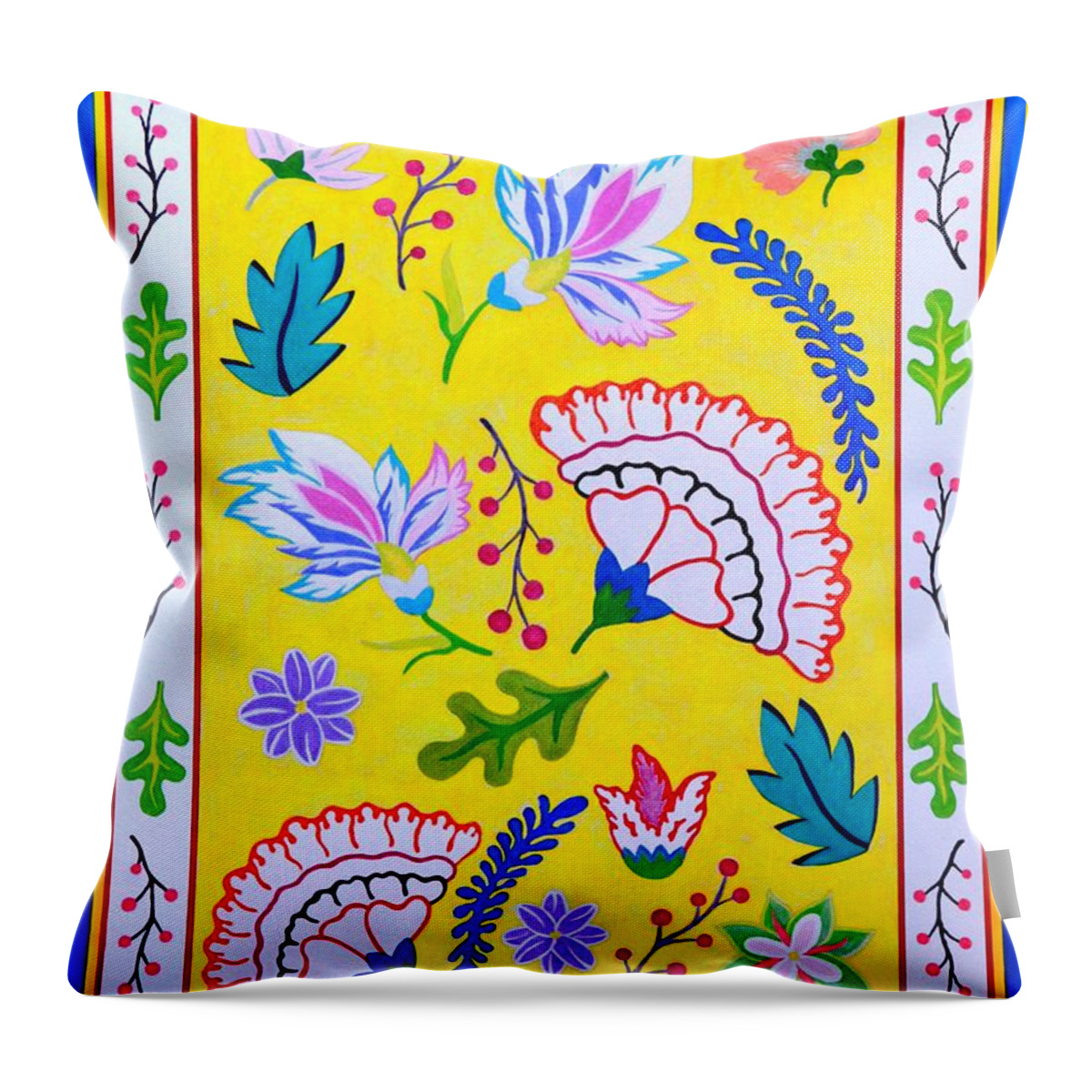 Tapestry Throw Pillow featuring the painting A French Rug by Thomas Gronowski