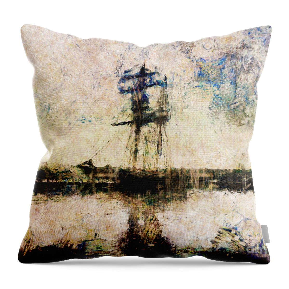 Ship Throw Pillow featuring the photograph A Gallant Ship by Claire Bull