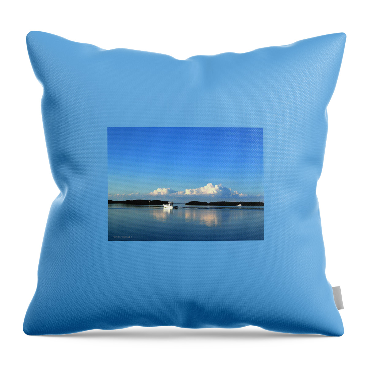 Boat Throw Pillow featuring the photograph A Glass Sea by Susan Vineyard