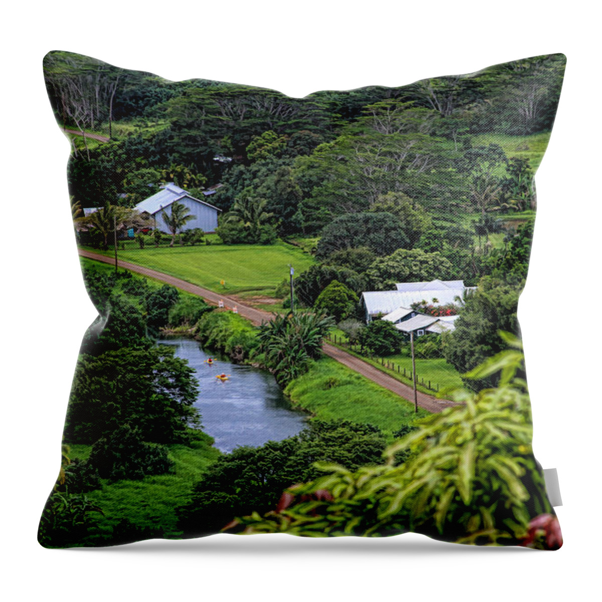 A Hanalei View Throw Pillow featuring the photograph A Hanalei View by Bonnie Follett
