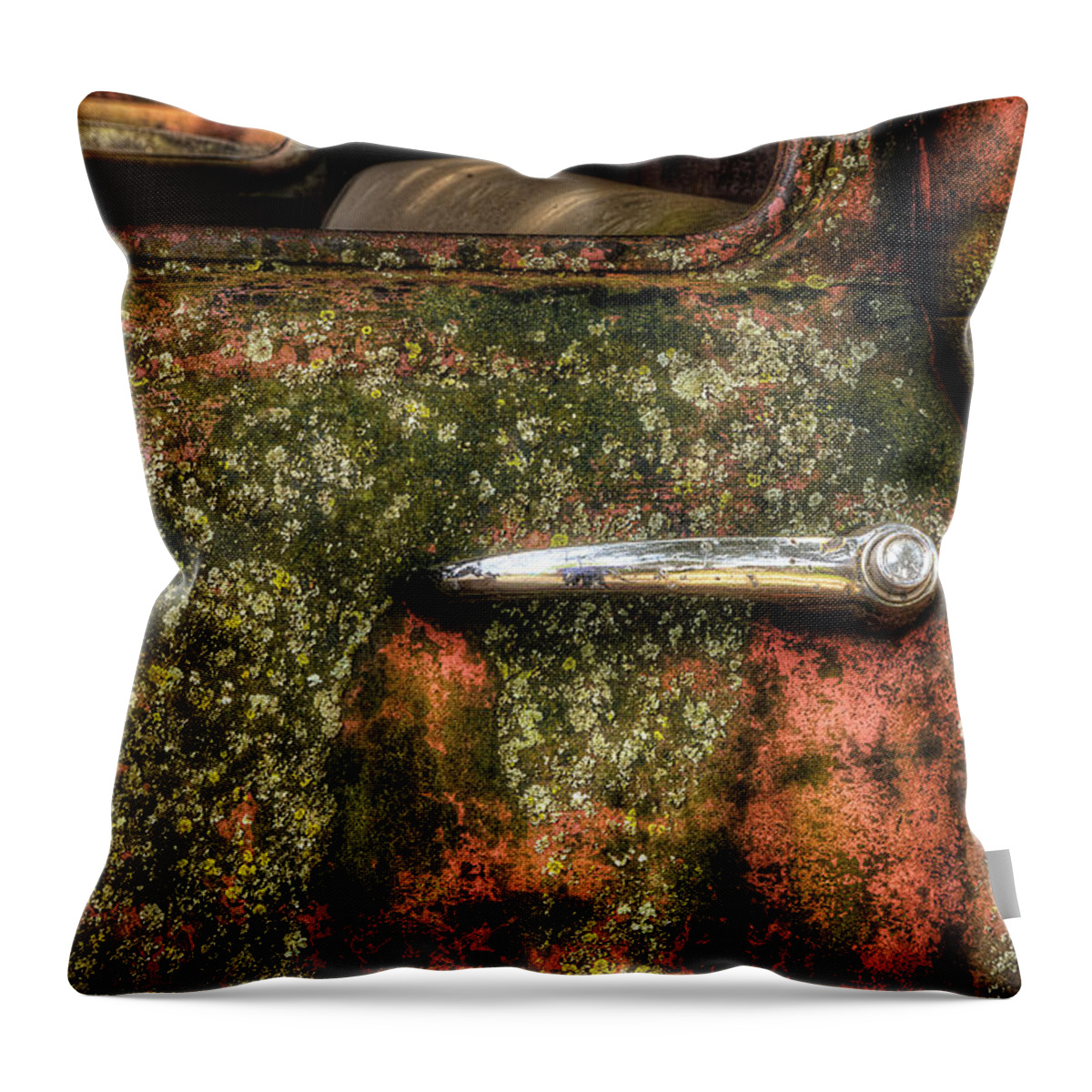 Truck Throw Pillow featuring the photograph A Handle In Time by Mike Eingle