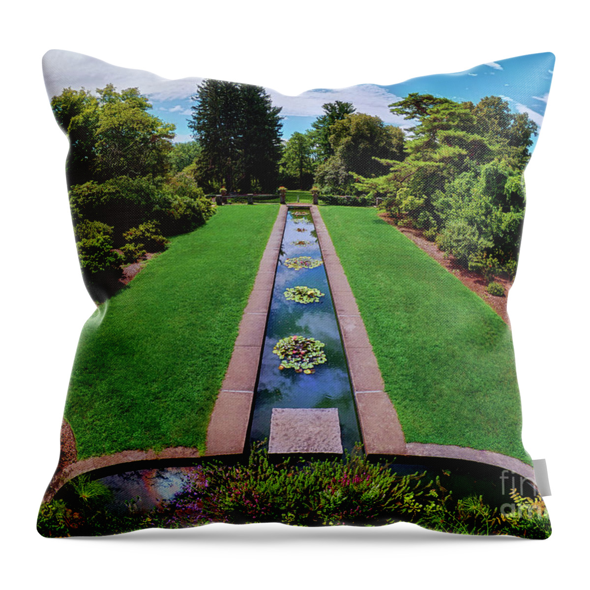 View Throw Pillow featuring the photograph A Happy Garden by Mark Miller