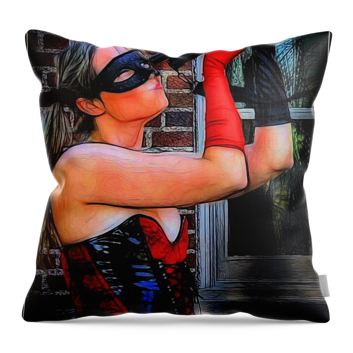 Fantasy Throw Pillow featuring the photograph A Harlequin Moment by Jon Volden