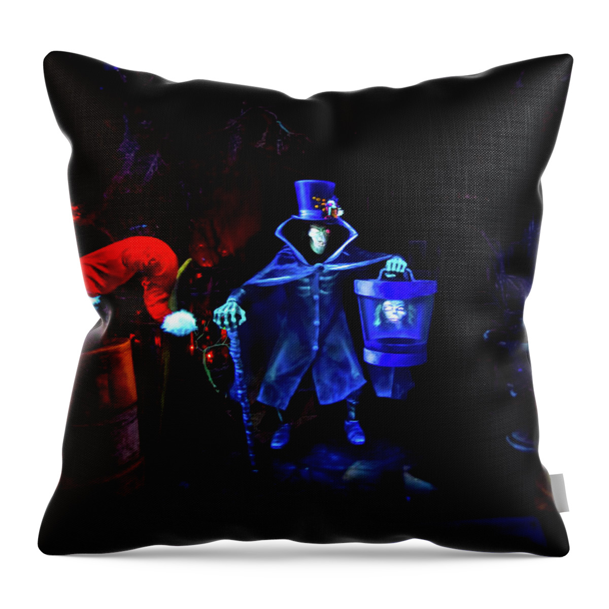 Magic Kingdom Throw Pillow featuring the photograph A Haunted Mansion Nightmare by Mark Andrew Thomas