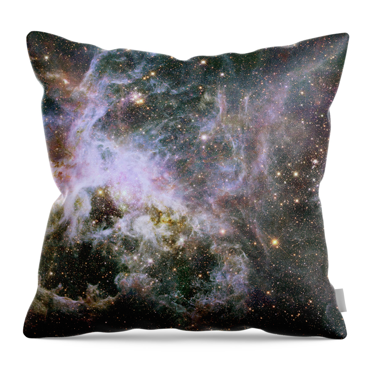 Space Throw Pillow featuring the photograph A Hubble Infrared View of the Tarantula Nebula by Eric Glaser