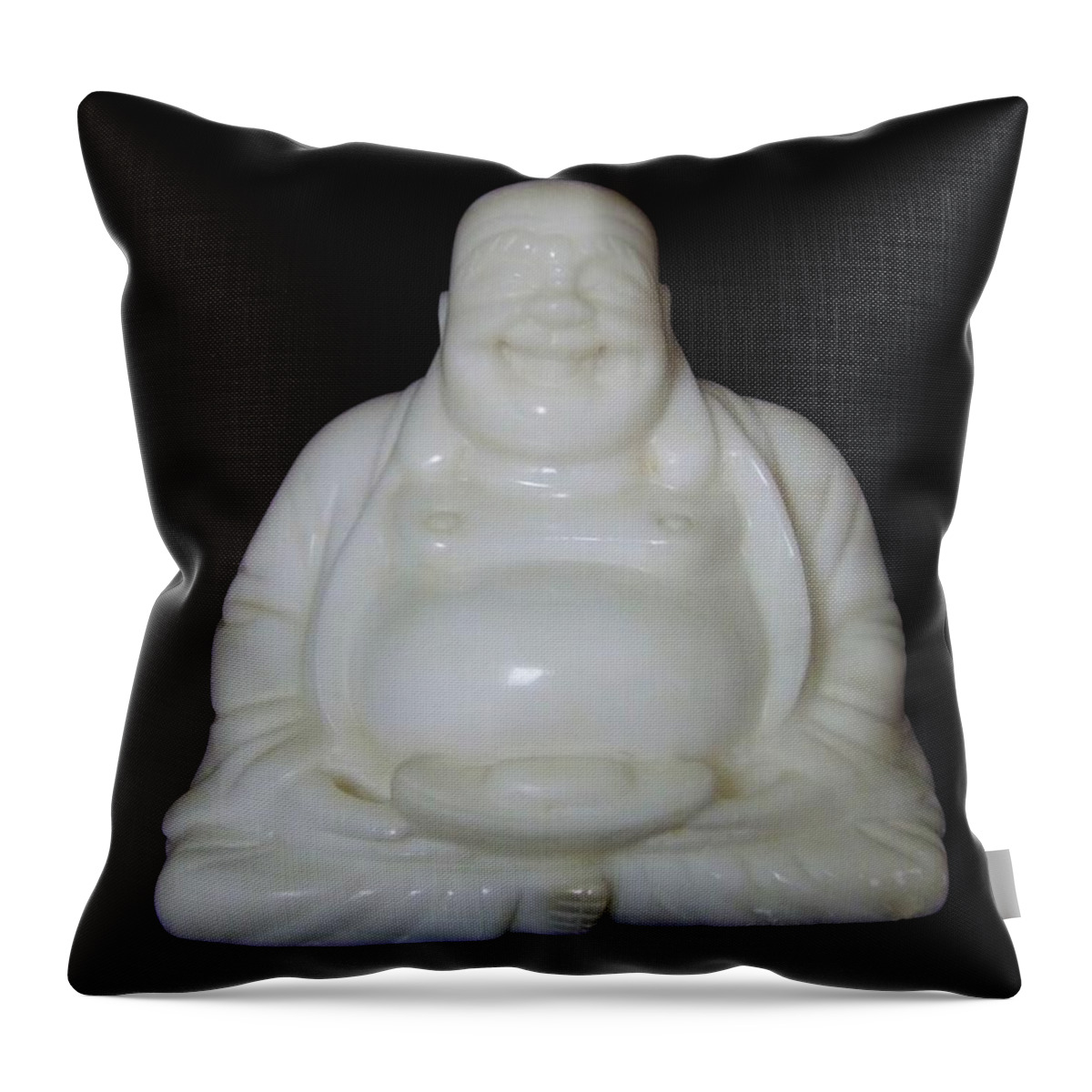 Mary Deal Throw Pillow featuring the photograph A Laughing Buddha Brings Good Luck by Mary Deal