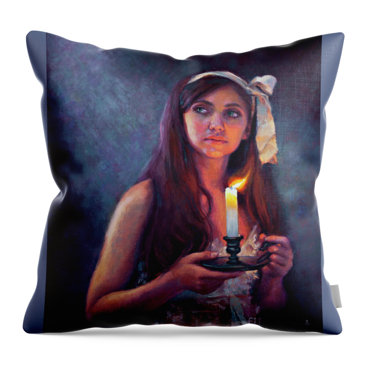Pastel Throw Pillow featuring the painting A Light Unto My Path by Jean Hildebrant