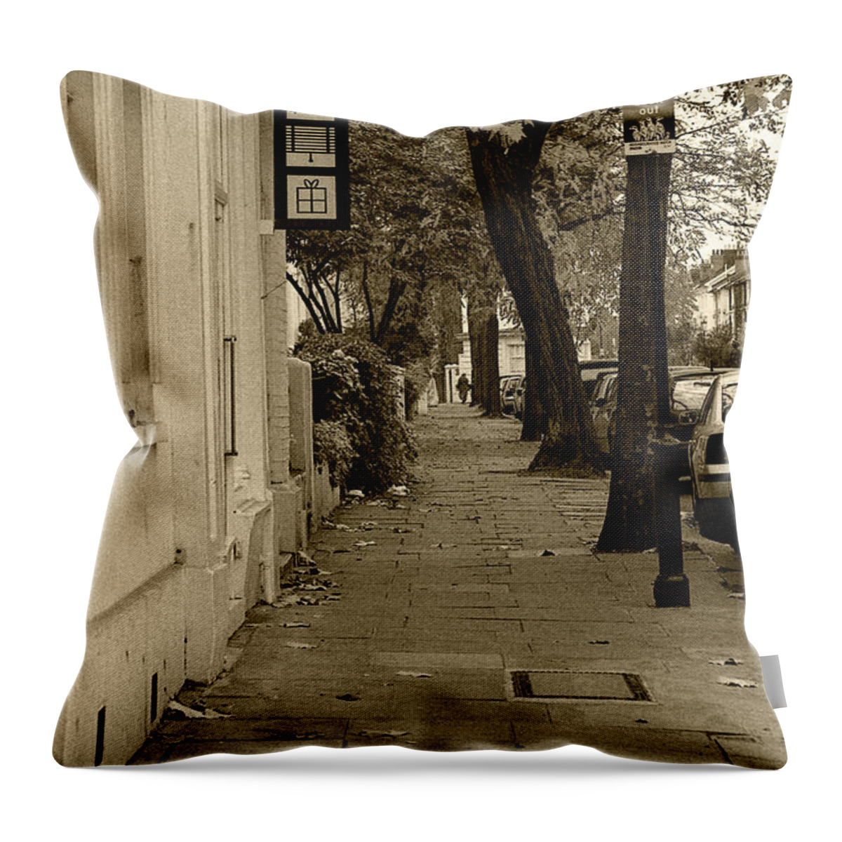 London Throw Pillow featuring the photograph A London Street I by Ayesha Lakes