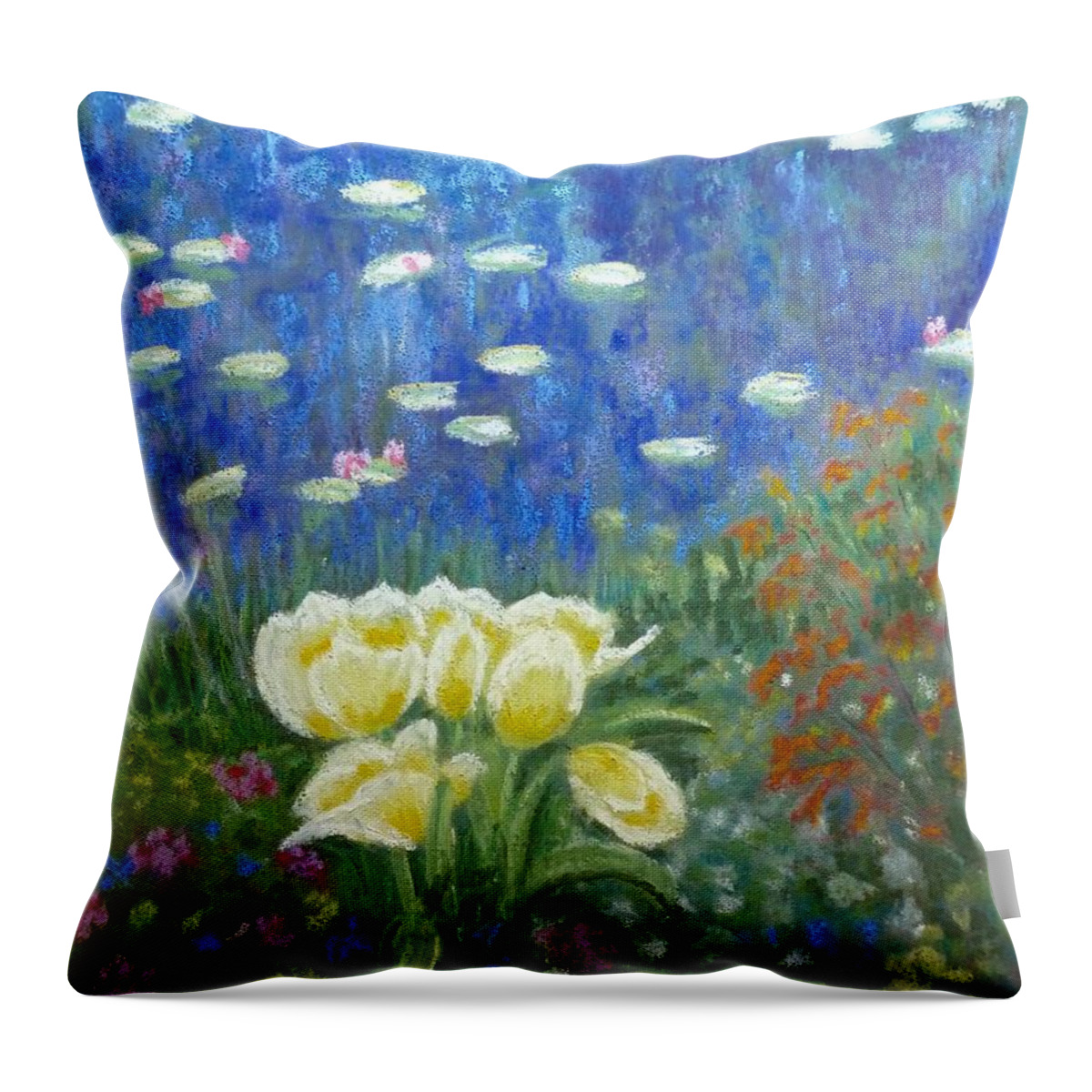 Monet Throw Pillow featuring the painting A Monet Moment by Lynda Evans