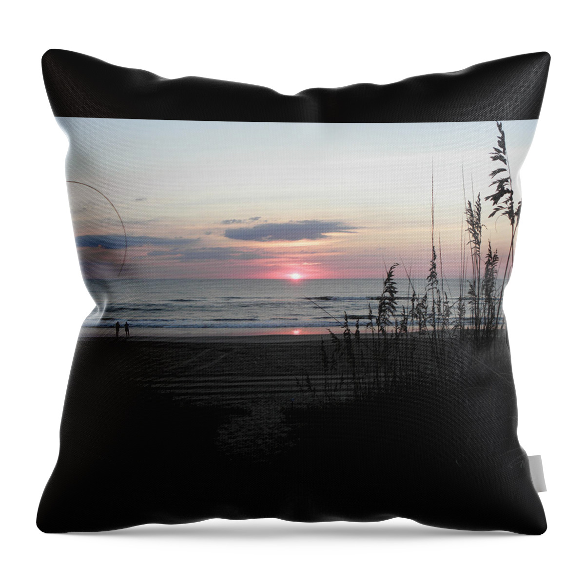 Sunrise Throw Pillow featuring the photograph A Morning Stroll At Sunrise by Kim Galluzzo